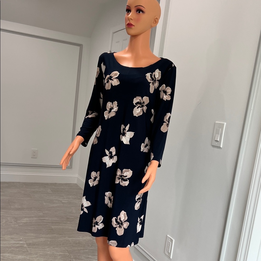 Tommy Hilfiger Navy Floral Long Sleeve Dress